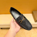 Herren Mokassin mit raffiniertem Schlangenleder-Design und elegantem Metallverschluss R&B