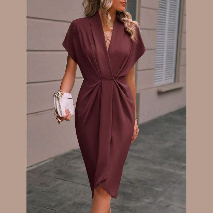 Damen Wickelkleid mit elegantem Drapierungsdesign R&B