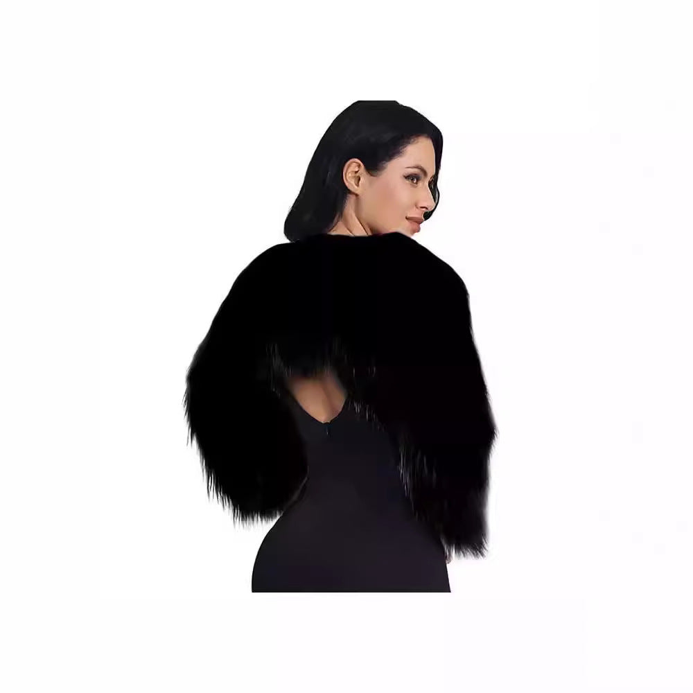 Damen Extravaganter Kunstpelzbolero mit elegantem Schnitt R&B
