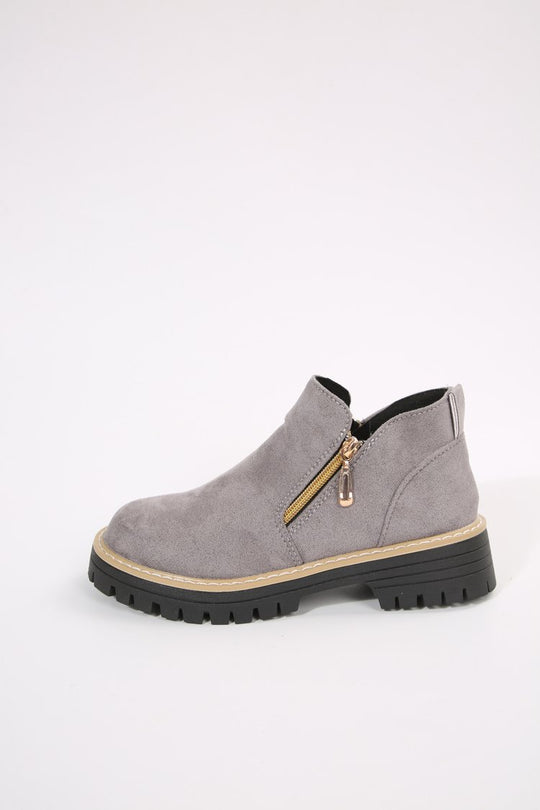 Damen lässige Stiefeletten mit seitlichem Reißverschluss und rutschfester Sohle R&B