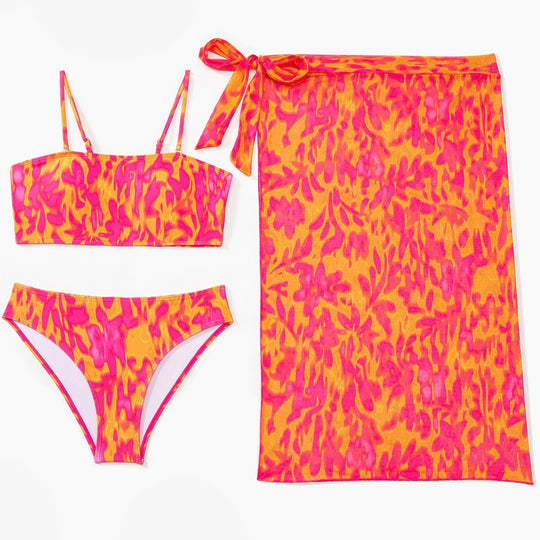 Damen Zweiteiliges Badeanzug-Set mit farbenfrohem Blumenmuster R&B