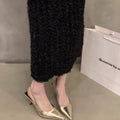 Damen spitze Slingback-Pumps mit elegantem Metallic-Finish R&B