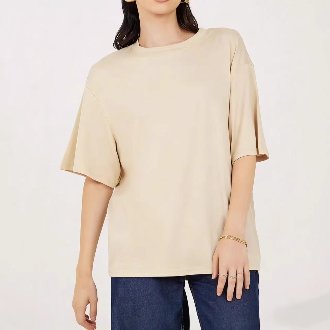 Damen Übergröße Shirt mit lässigem Schnitt und kurzarm R&B