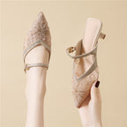 Damen Elegante Slingback-Pumps mit funkelnden Glitzerakzenten R&B