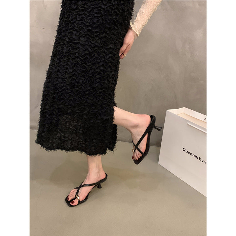 Damen elegante Slingback Sandalen mit verziertem Blockabsatz R&B