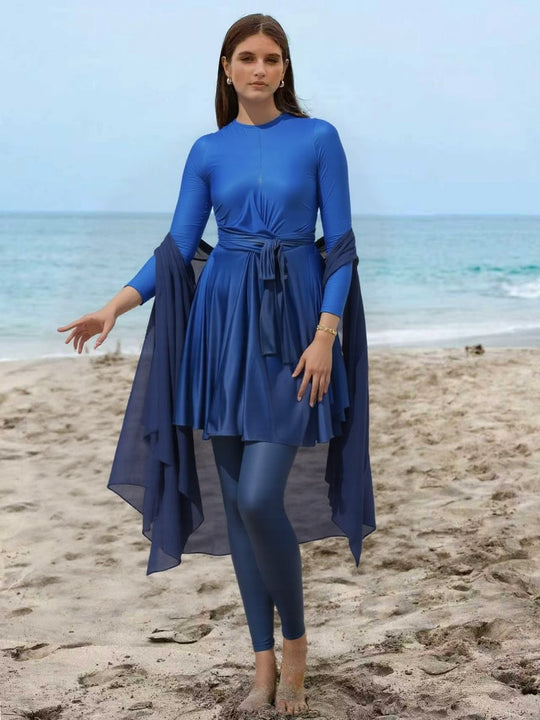 Damen modischer Schwimmanzug mit Wickelrock R&B