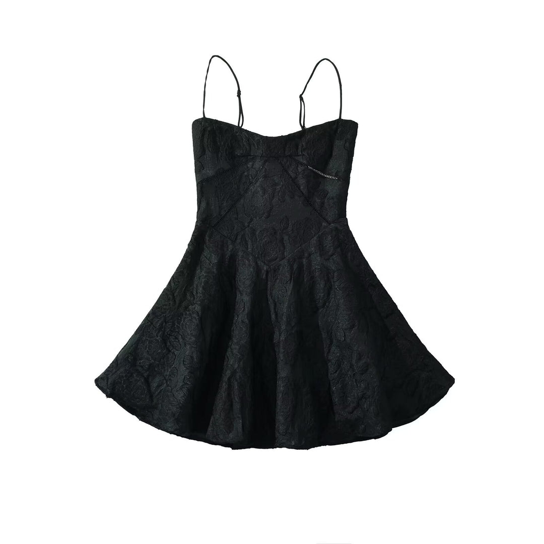 Damen Kleid mit floralem Spitzenmuster und verstellbaren Trägern R&B