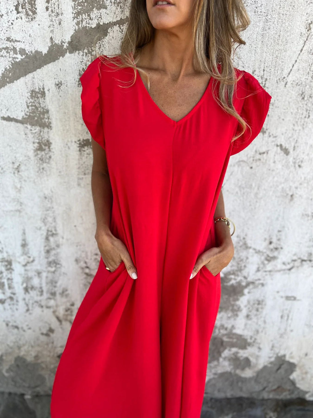 Damen Leichtes Maxikleid im modischen Leopardenlook mit Seitentaschen R&B