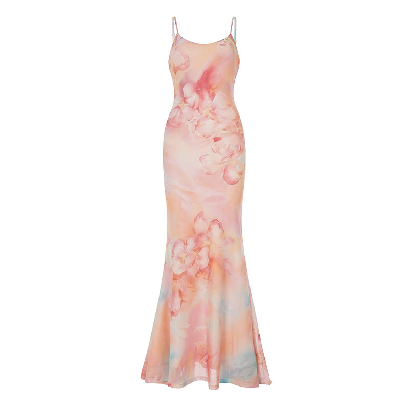 Damen Maxikleid mit floralen Akzenten und raffiniertem Schnitt R&B