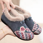 Damen Gemütliche Hausschuhe mit dekorativem Blumenmuster und kuscheligem Innenfutter R&B