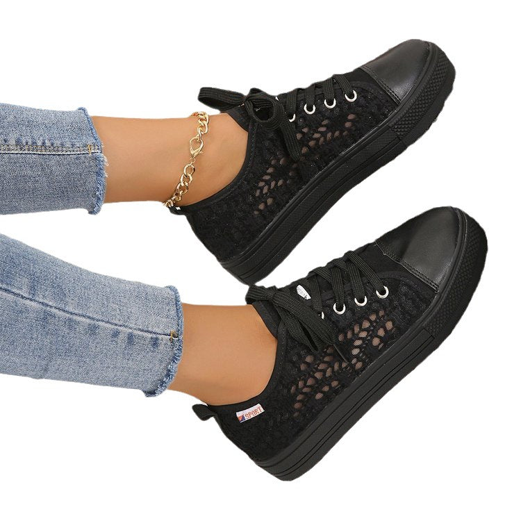 Damen Sneakers aus luftdurchlässigem Netzmaterial mit robustem Leder R&B
