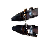 Damen elegante Slipper mit dekorativem Riemchendesign R&B