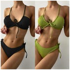 Damen Triangel-Bikini mit verstellbaren Schnürungen