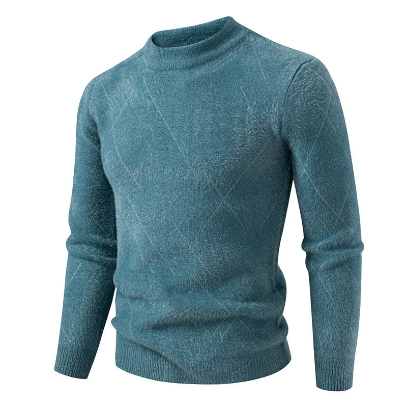 Herren Feiner Strickpullover mit modernem Zopfmuster R&B