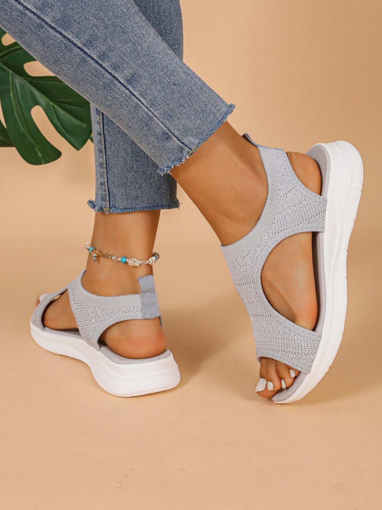 Damen Komfortable Strandsandalen mit atmungsaktivem Obermaterial R&B