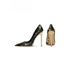 Damen spitzen Stiletto-Pumps mit Schlangenleder-Design R&B