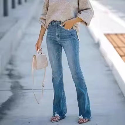 Damen Flared Jeans mit hohem Bund und schmeichelhaftem Schnitt