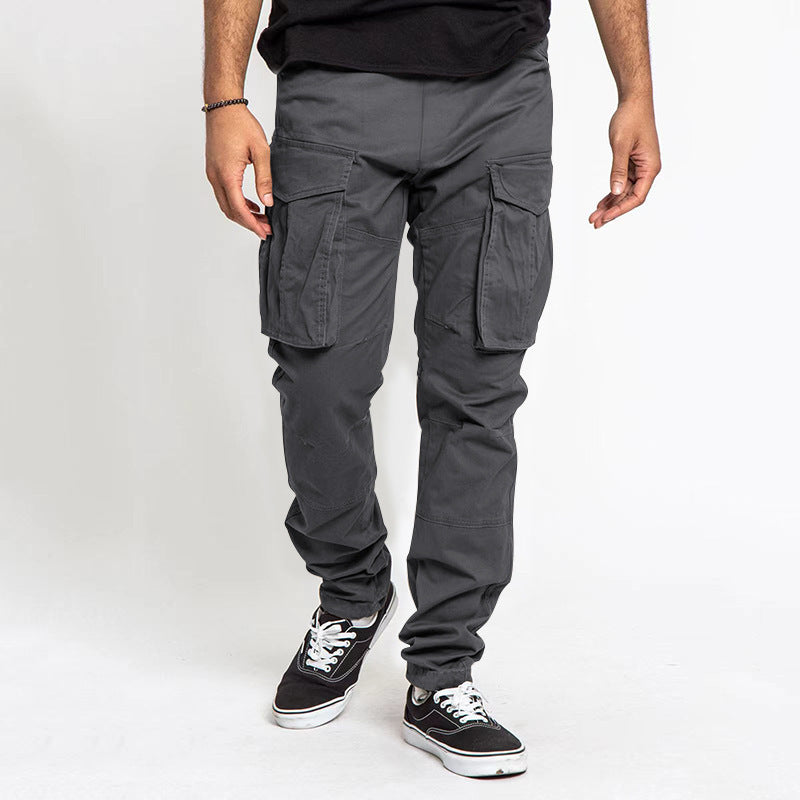 Herren modische Cargo-Hose mit multifunktionalen Taschen und elastischem Bund R&B