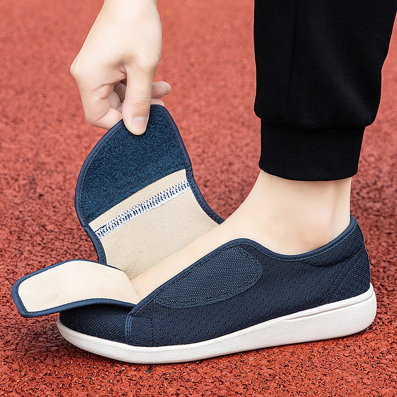 Herren nan orthopädischer Pantoffel mit verstellbarem Klettverschluss, atmungsaktivem Mesh und stoßdämpfender Schaumstoffsohle R&B