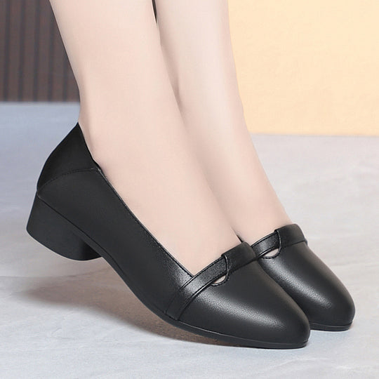 Damen elegante Decksohle Ballerinas mit Blockabsatz R&B