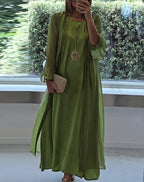 Damen nan elegante Lagen-Abendrobe mit gefüttertem Innenkleid, transparentem Chiffon-Überwurf und taillenverstellbaren Bändern R&B