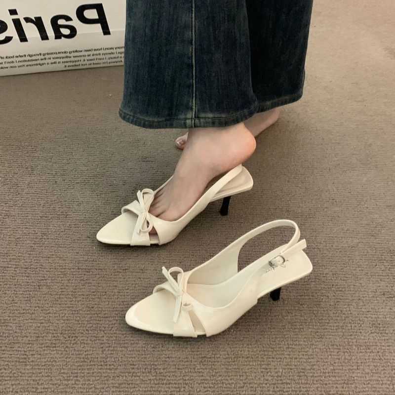 Damen Slingback Sandalen mit eleganter Schleifenverzierung R&B