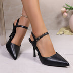 Damen elegante Slingback High-Heel Sandalen R&B