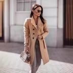 Damen Eleganter Trenchcoat aus hochwertigem Material mit taillierbarem Gürtel und stilvollem Schnitt R&B