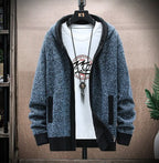 Herren Strickjacke mit asymmetrischem Reißverschluss und praktischen Taschen