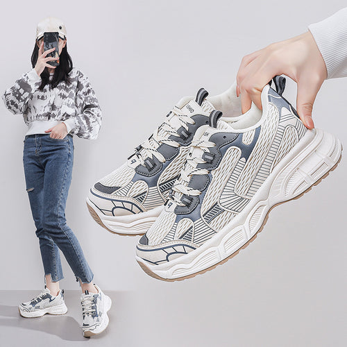 Damen Sportliche Chunky Sneakers mit dämpfender Sohle und atmungsaktivem Obermaterial R&B