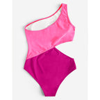 Damen Einseitiger Badeanzug mit asymmetrischem Design R&B