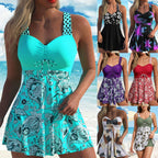 Damen Figurumspielender Tankini mit modischem Rock R&B