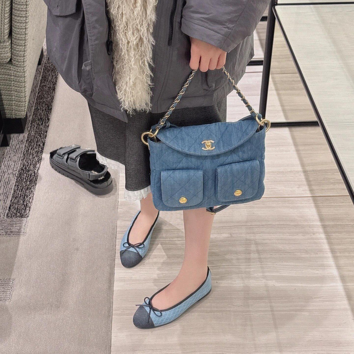 Damen Ballerinas mit elegantem Kontrast-Design und weichem Fußbett R&B