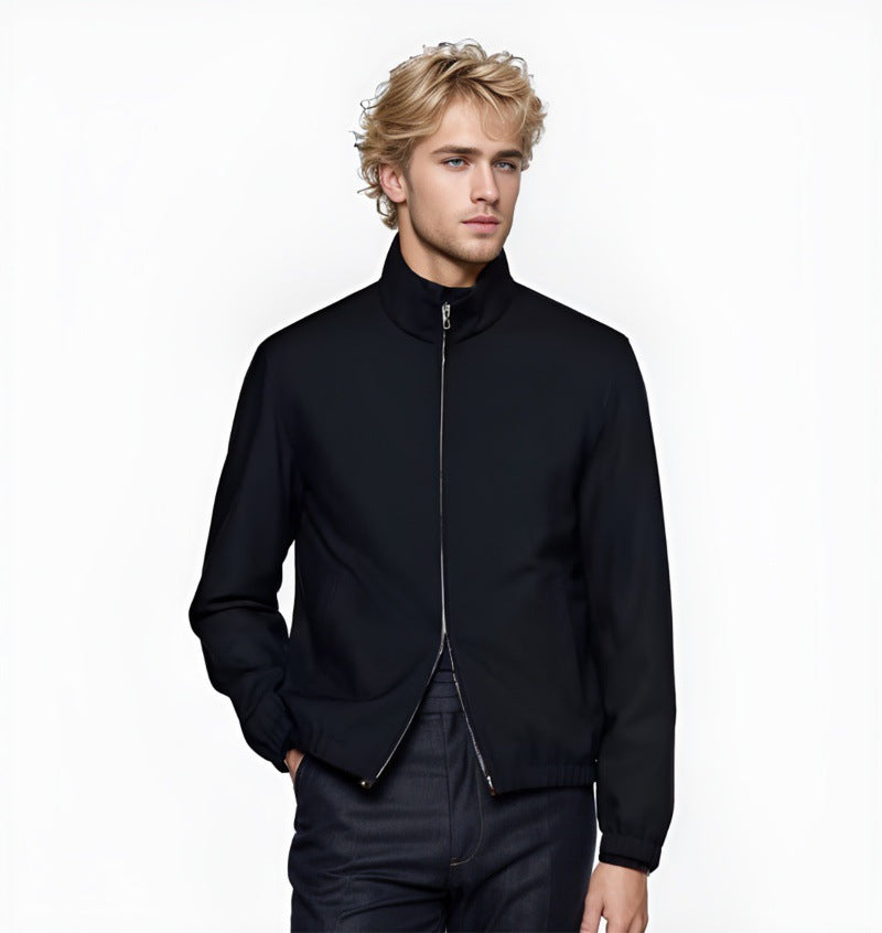 Herren elegante und funktionale Übergangsjacke mit hohem Kragen R&B