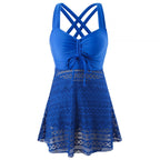 Damen Bade-Kleid mit eleganten Drapierungen und modischem Slip R&B