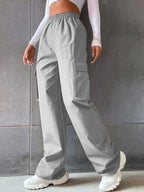 Damen Cargo-Hose mit Seitentaschen und elastischem Bund R&B