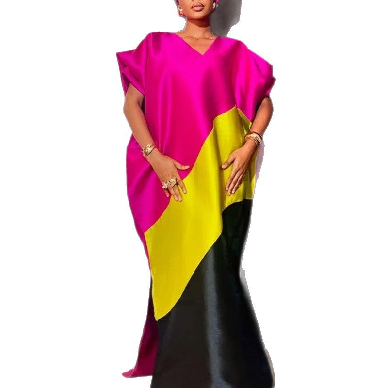 Damen asymmetrisches Kaftan-Kleid mit voluminösen Ärmeln R&B
