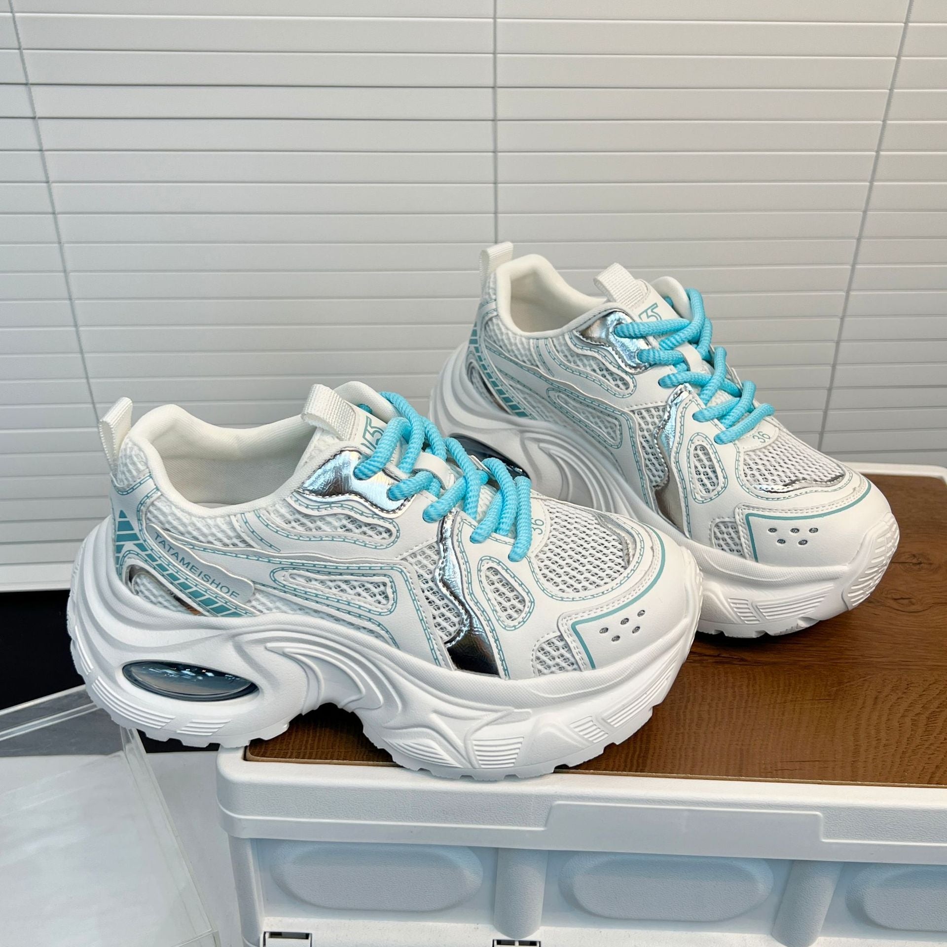Damen Sportliche Chunky Sneakers mit atmungsaktiver Netzstruktur und dämpfendem Sohlenprofil R&B
