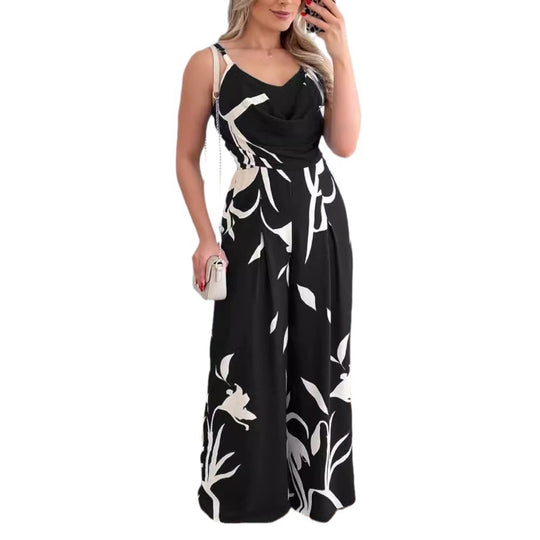 Damen Jumpsuit mit eleganter Drapier-Optik und floralem Design R&B
