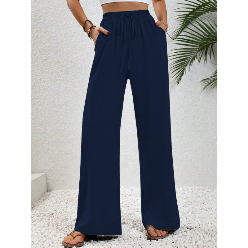 Damen luftige Paltz-Hose mit elastischem Bund und praktischen Taschen R&B