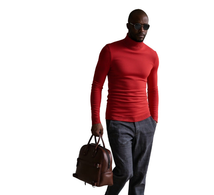 Herren rollkragen pullover mit feiner Struktur R&B