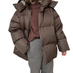 Damen Pufferjacke mit hohem Kragen und seitlichen Eingrifftaschen R&B