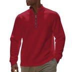 Herren nan Halbzip-Sweatshirt aus Baumwollmix mit Stehkragen, weichem Innenfutter und Rippbündchen R&B