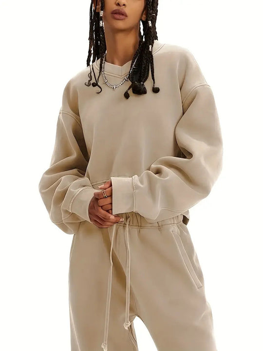 Damen lässiges Sweatshirt mit weiten Ärmeln und entspannter Passform R&B