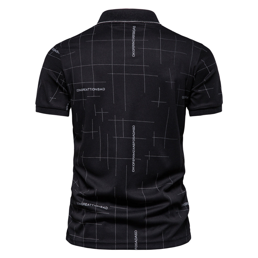 Herren Polohemd mit modernem Schnitt und grafischem Muster R&B