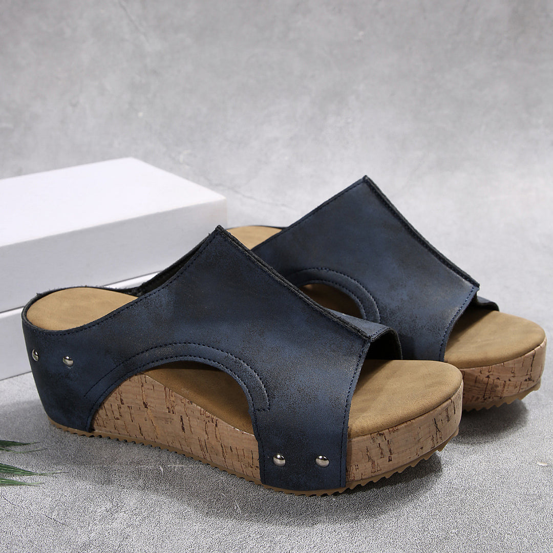 Damen modische Plateausandalen mit elegantem Korkdesign und komfortabler Sohle R&B