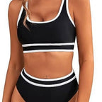 Damen Sportlicher Hochgeschnittener Bikini R&B