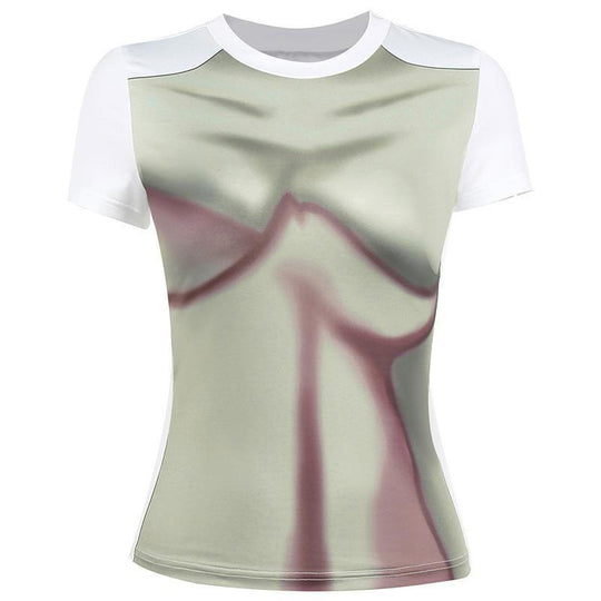 Damen Kreatives T-Shirt mit einzigartigem Grafikdesign R&B