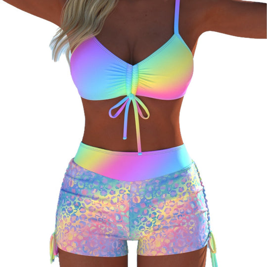 Damen Bikini-Oberteil und Hochschnitt Badeshorts R&B