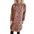 Damen Grobstrickkleid im modernen Leopardenmuster R&B